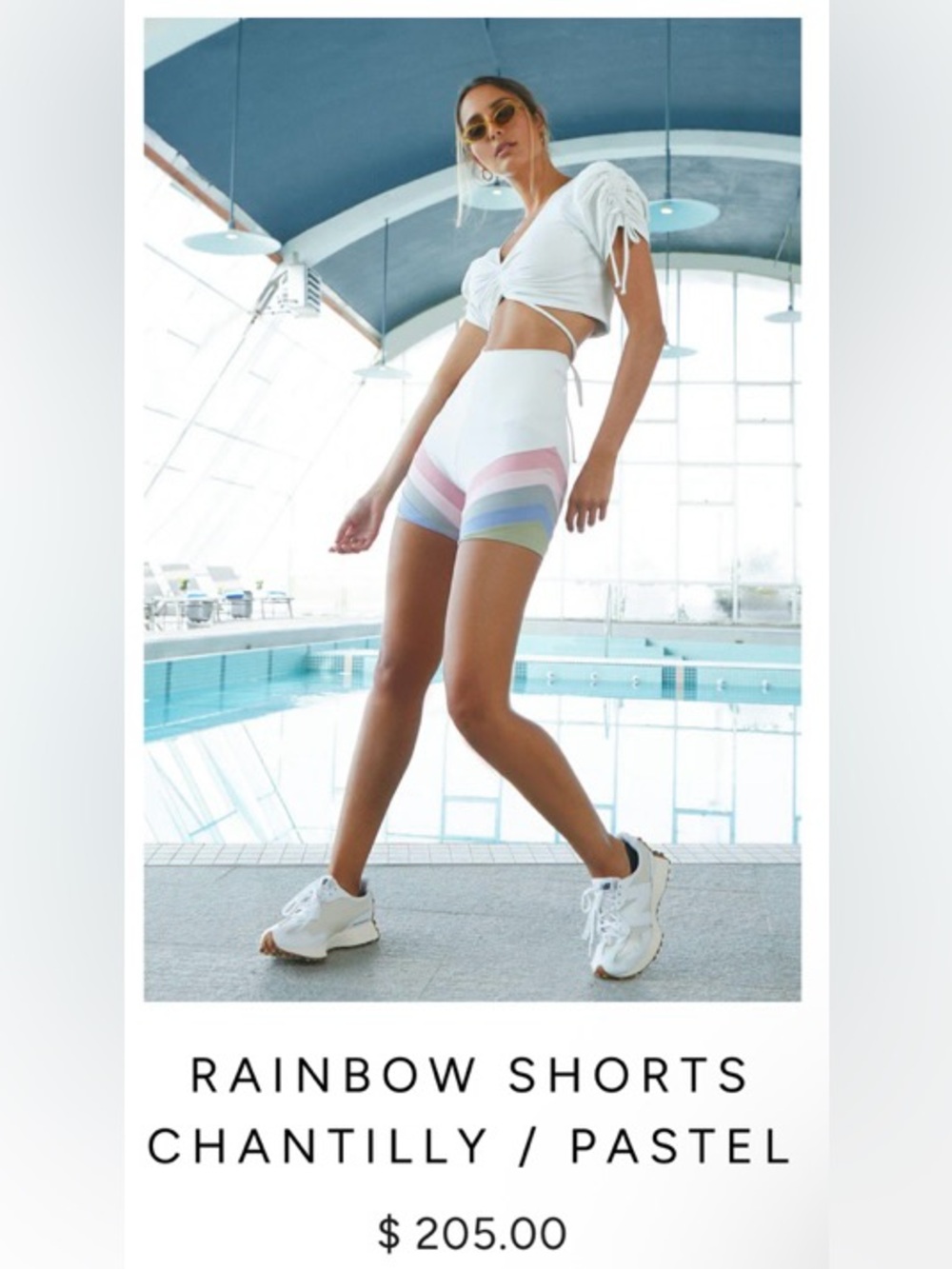 Port de Bras Rainbow Shorts XS | Chantilly Pastel High-Waisted Active Shorts